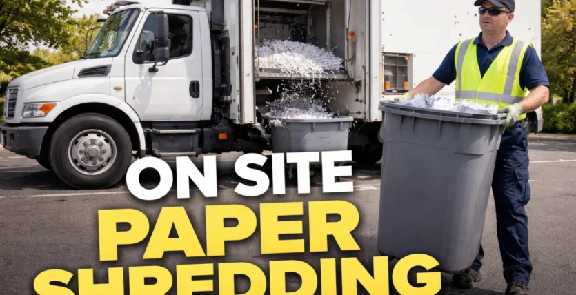 On site paper shredding
